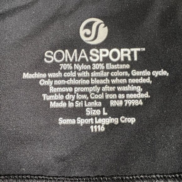 NWT Soma Sport Womens Blue Geometric Sprint Stripe Royal Crop Leggings Size L - Picture 5 of 11